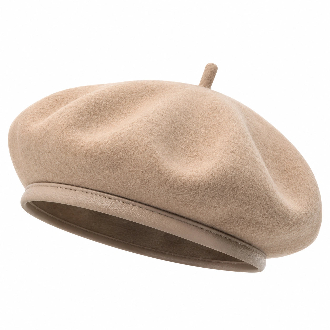Béret taille unique beige aspect feutré style classique