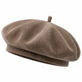 Béret taille unique en velours côtelé taupe - style décontracté