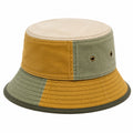 Chapeau bob taille unique en tissu beige moutarde vert style colorblock quotidien
