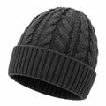 Bonnet taille unique en maille gris anthracite à revers style torsadé