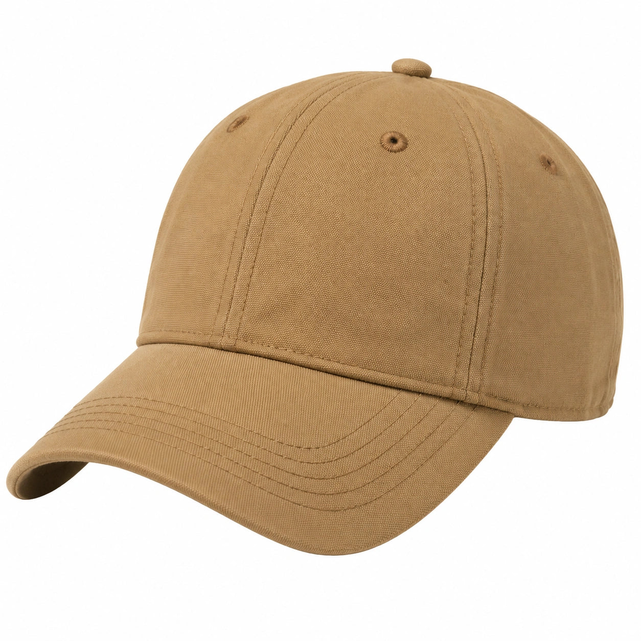 Casquette de baseball taille unique en coton beige à visière courbée