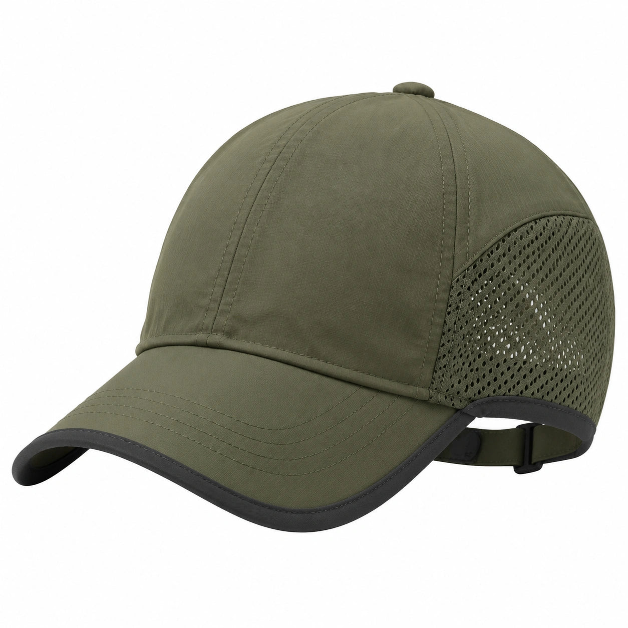Casquette unisexe taille unique en tissu kaki avec maille respirante - réglable pour activités quotidiennes