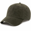 Casquette de baseball taille unique en coton vert kaki style délavé