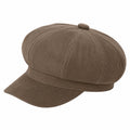 Casquette gavroche taille unique en tissu côtelé marron style rétro