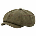 Casquette gavroche taille unique en tissu chevrons kaki style classique