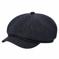 Casquette gavroche taille unique en tissu noir à chevrons style urbain