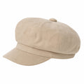 Casquette gavroche taille unique en tissu beige à visière style décontracté