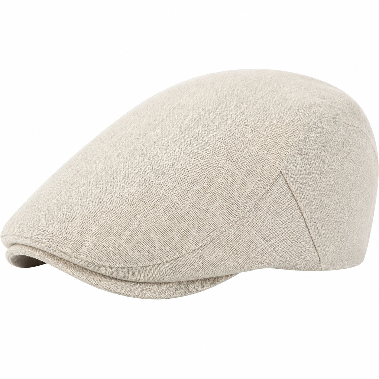 Casquette plate taille unique en tissu beige style classique