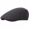 Casquette plate taille unique en tissu gris anthracite style classique