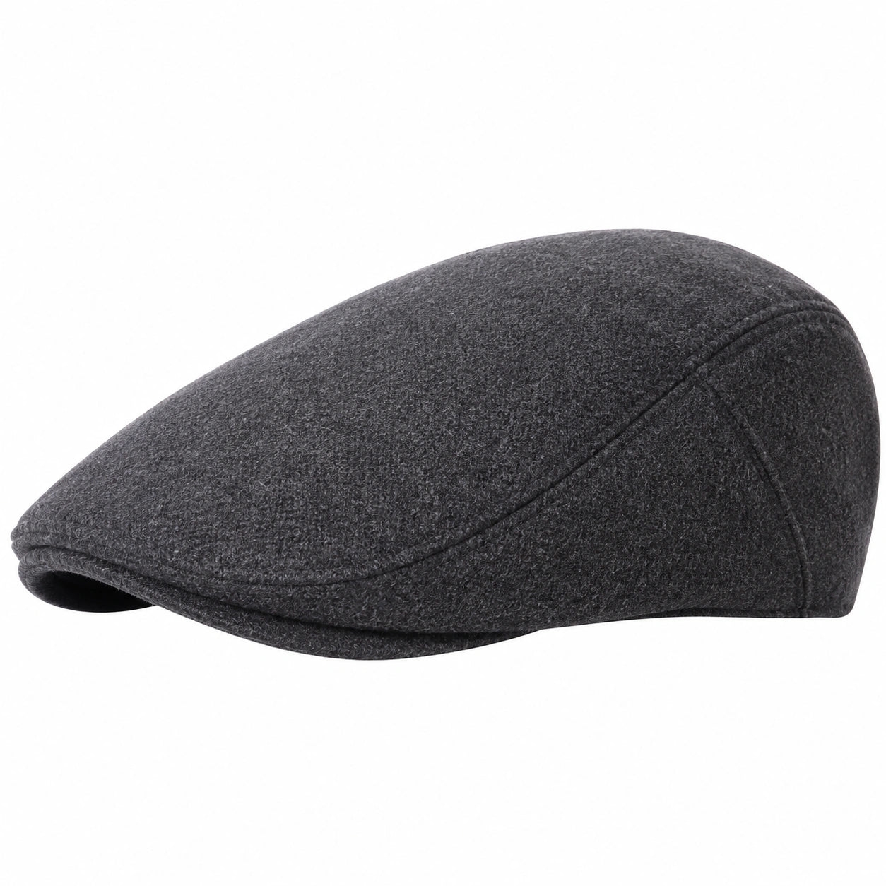 Casquette plate taille unique en tissu gris anthracite style classique