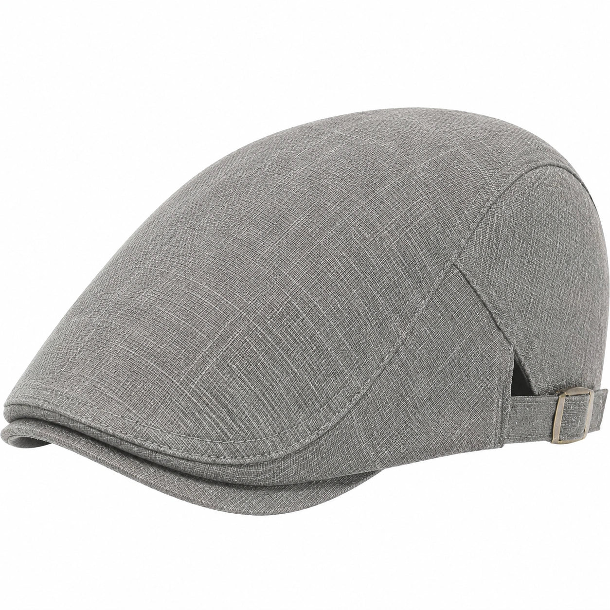 Casquette plate taille unique en textile gris avec boucle réglable style classique