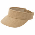Visière de soleil taille unique en textile tressé beige avec bande élastique