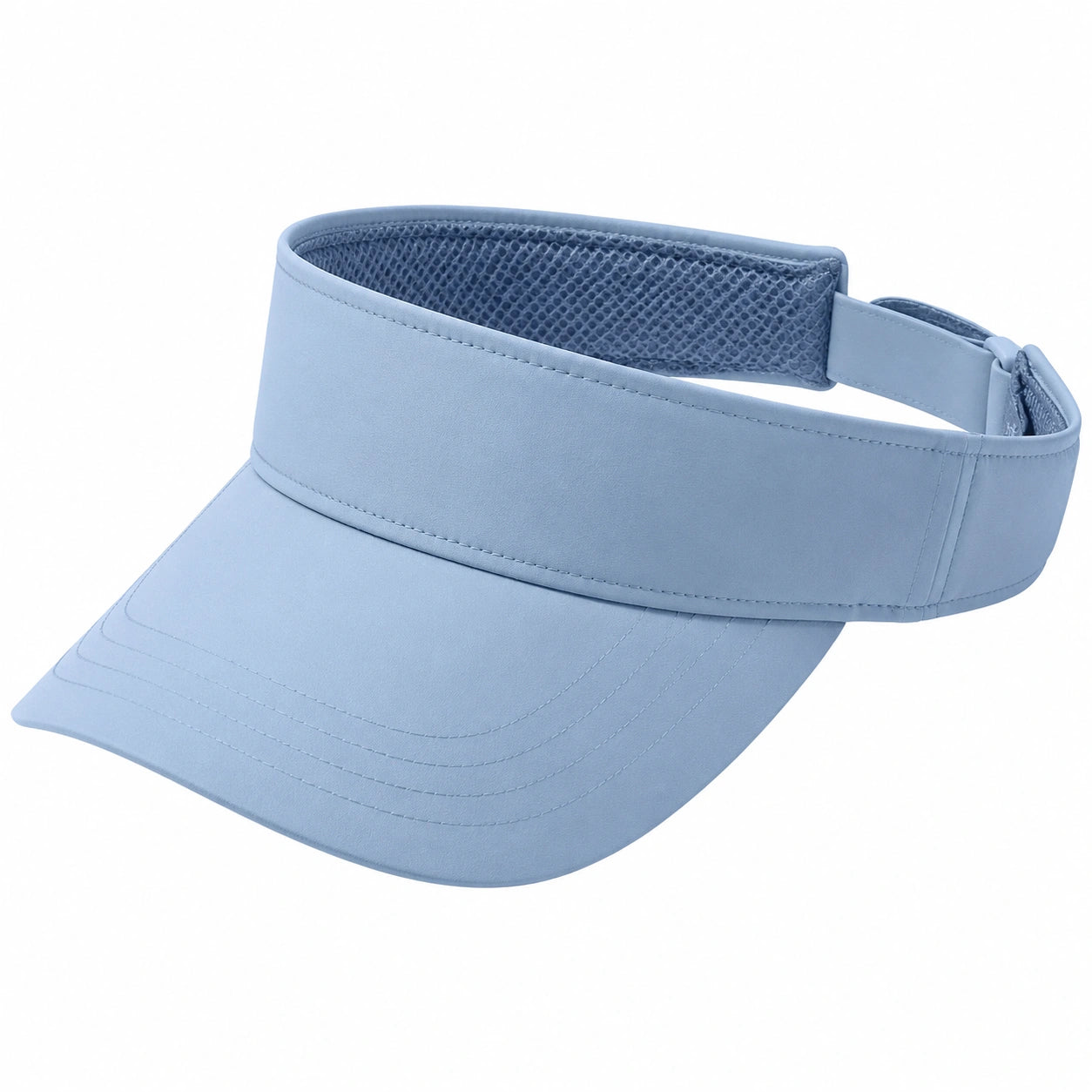 Visière taille unique bleu clair en textile synthétique ajustable pour sport et loisirs