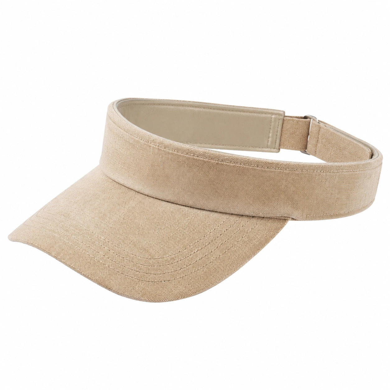 Visière taille unique en tissu beige réglable style décontracté