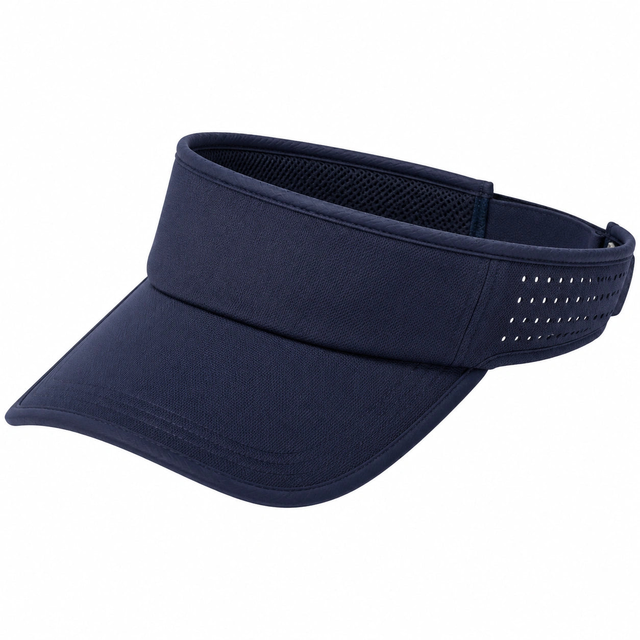 Visière de sport taille unique bleu marine en tissu synthétique réglable respirante